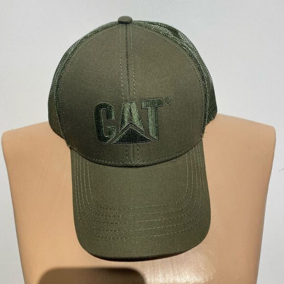 Mens snap back Green Caterpillar Trucker hat adjustable - Picture 1 of 9